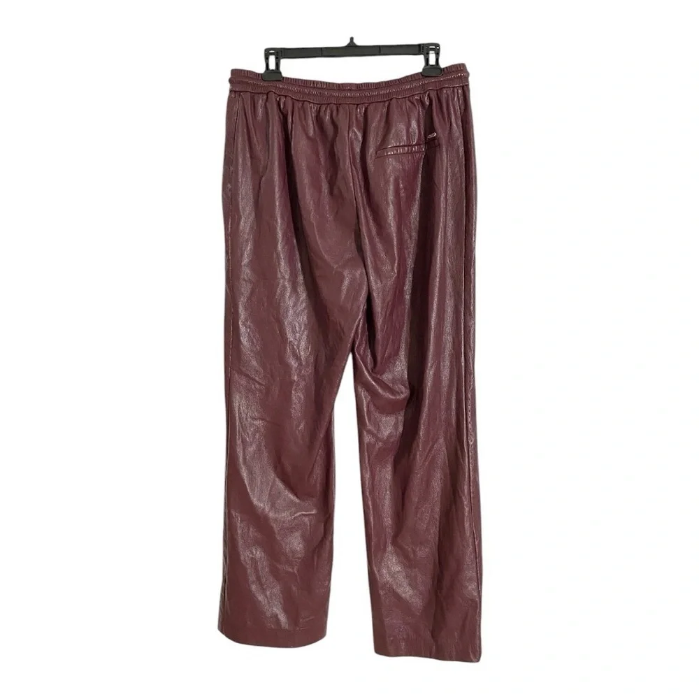 Boss Tareta Faux Leather Pant in Burgundy Wine Size 12 - Picture 5 of 8